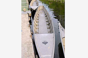 Oar boat in light alloy for two oarmen